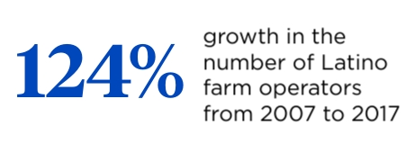Latino farm operator statistic.