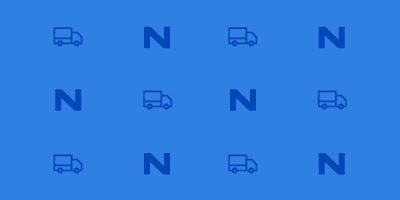 Nationwide truck banner with medium blue background