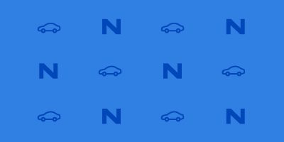Nationwide car banner with medium blue banner