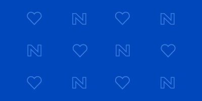 Nationwide heart banner with vibrant blue background