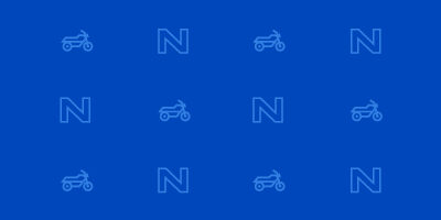 Nationwide motorcycle banner with vibrant blue background